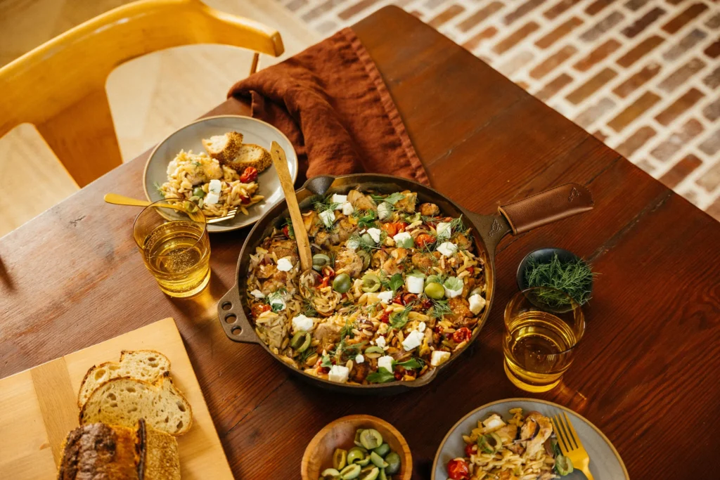 chicken orzo skillet